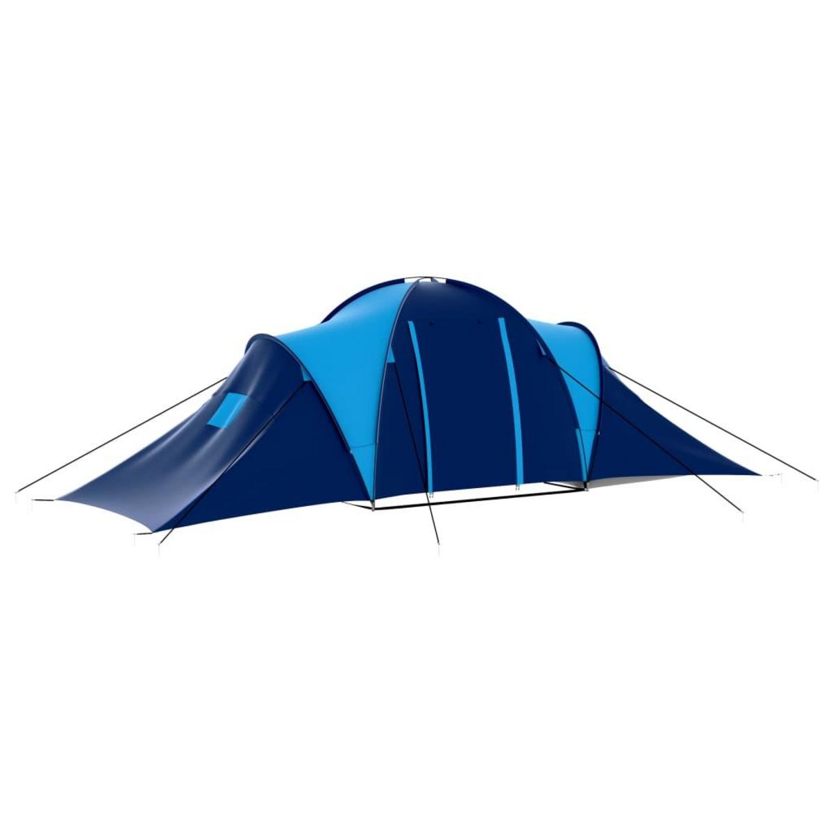 VIDAXL Tente de camping Tissu 9 personnes Bleu fonce et bleu