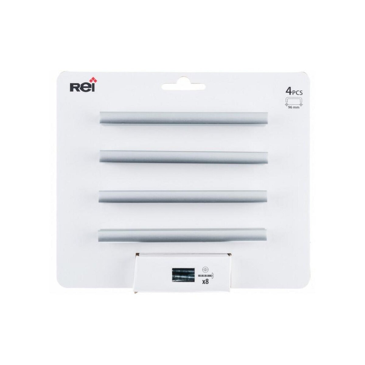 CENTRALE BRICO Lot de 4 poignées de meuble entraxe 96 mm aluminium anodisé