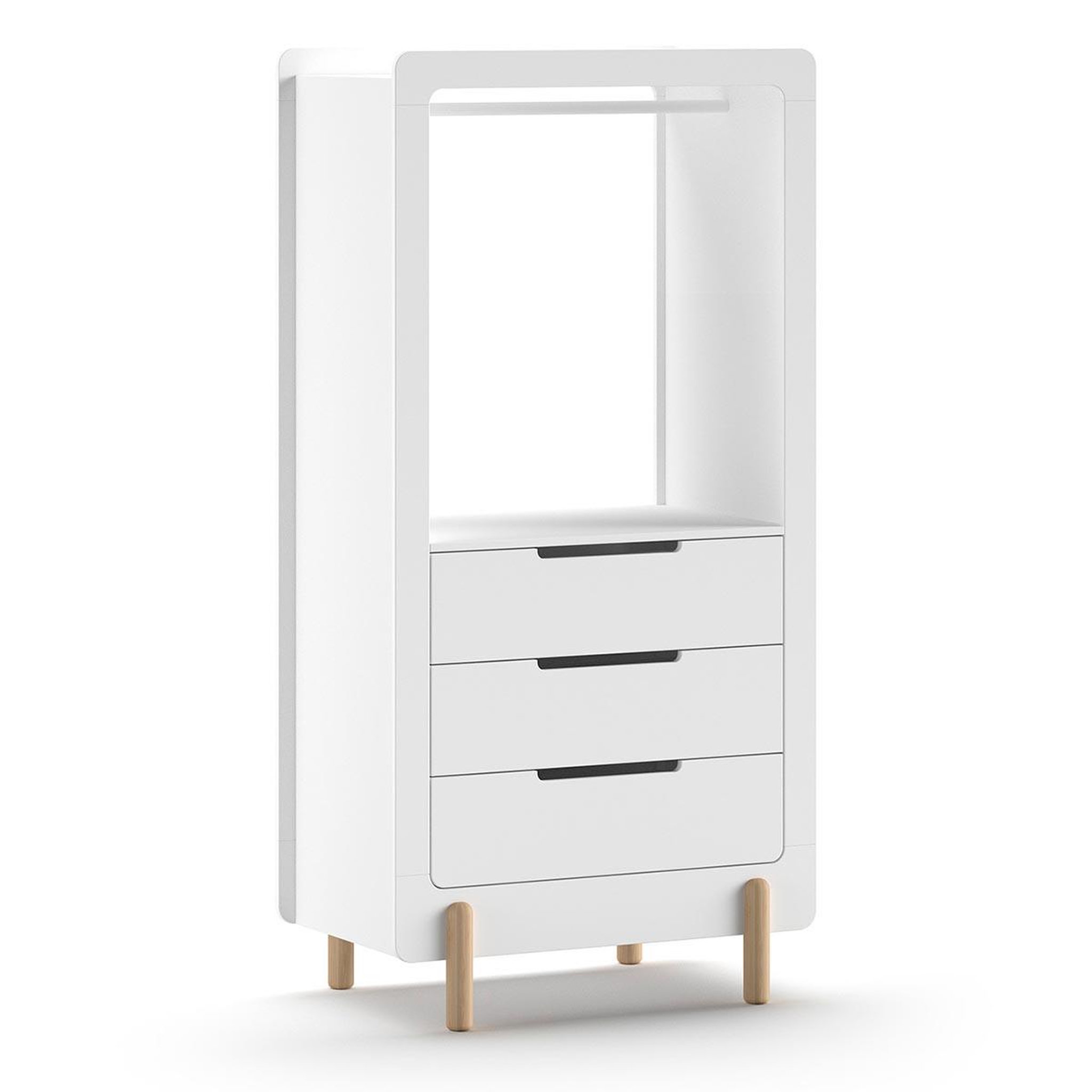 Paris Prix Étagère enfant 3 tiroirs  smile  180cm blanc