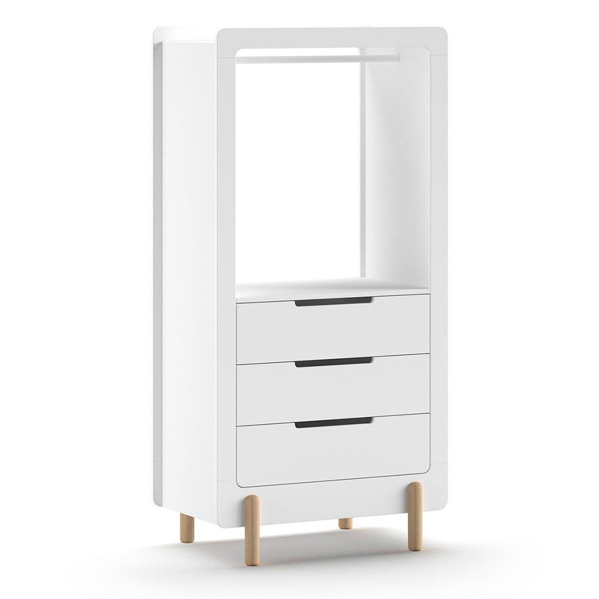 Paris Prix Étagère Enfant 3 Tiroirs  Smile  180cm Blanc