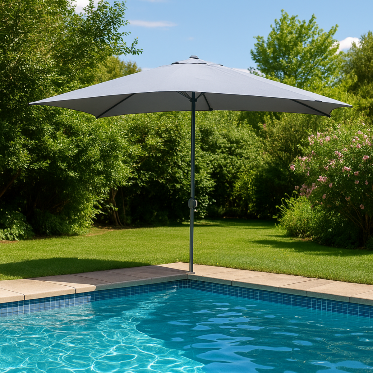 CONCEPT USINE Parasol droit rectangulaire 3 x 2 m gris SPEZIA