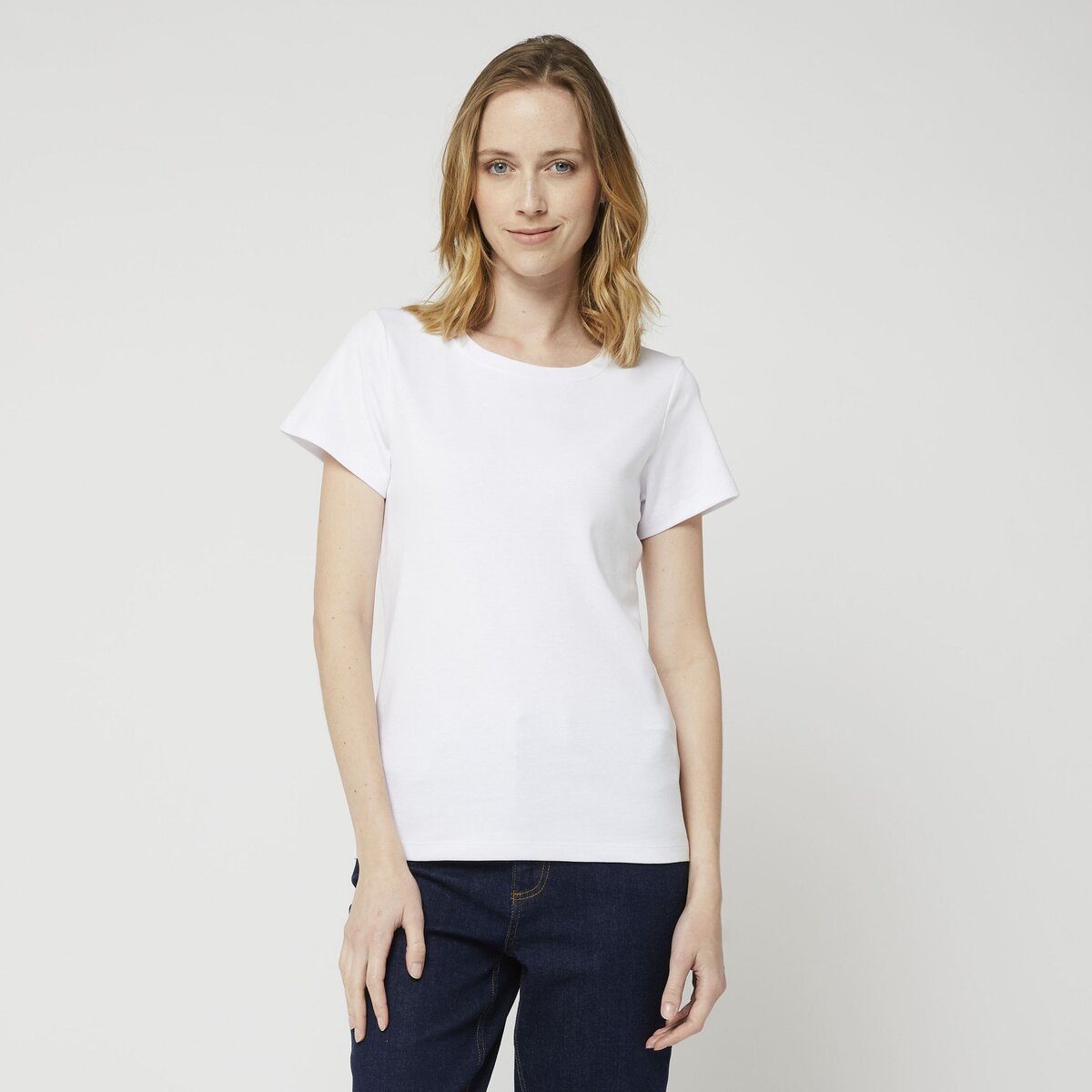 Tee shirt cheap blanc uni femme