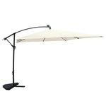 CONCEPT USINE Solenzara Bulle écru : parasol LED déporté 3x3m SOLENZARA