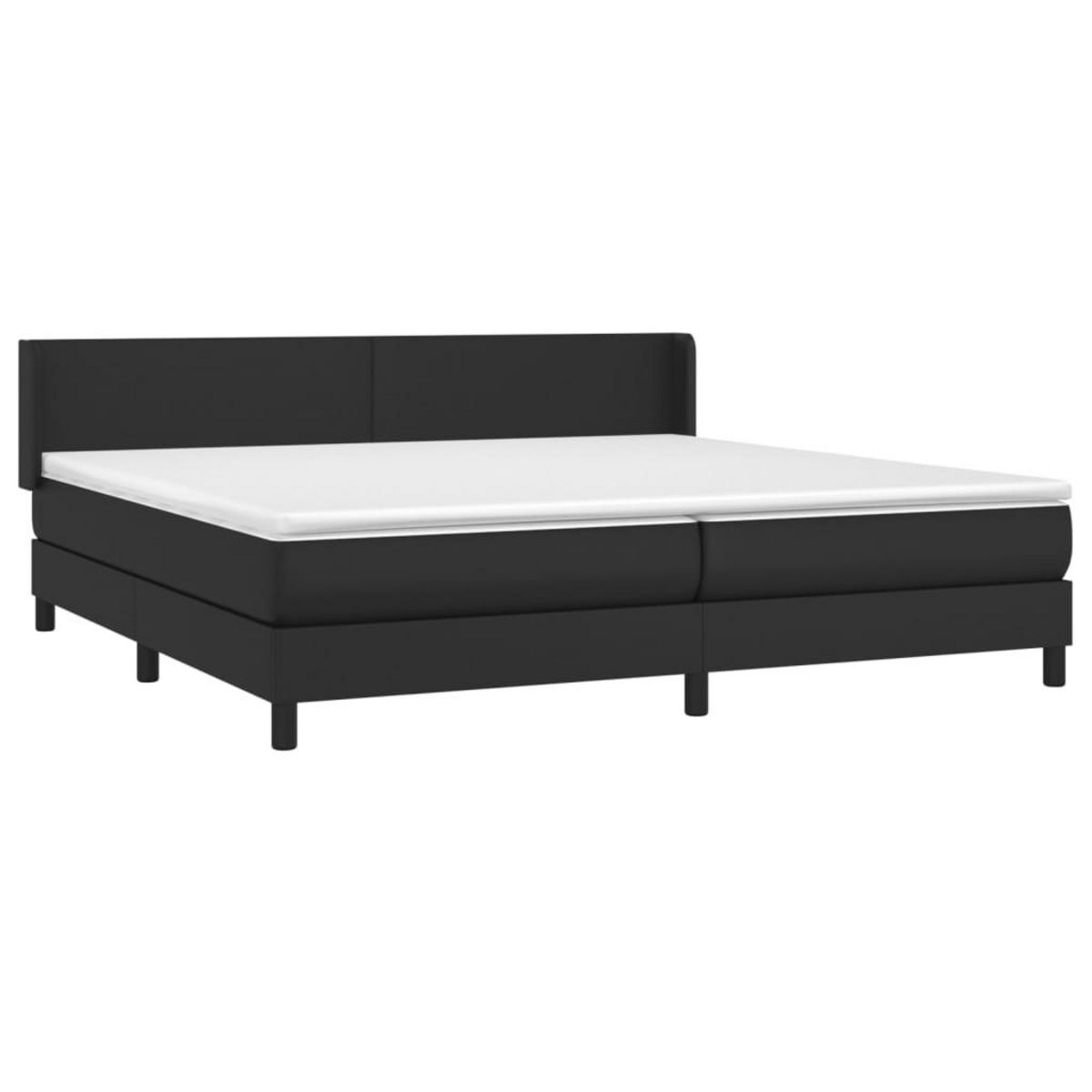 VIDAXL Sommier a lattes de lit avec matelas Noir 200x200 cm Similicuir