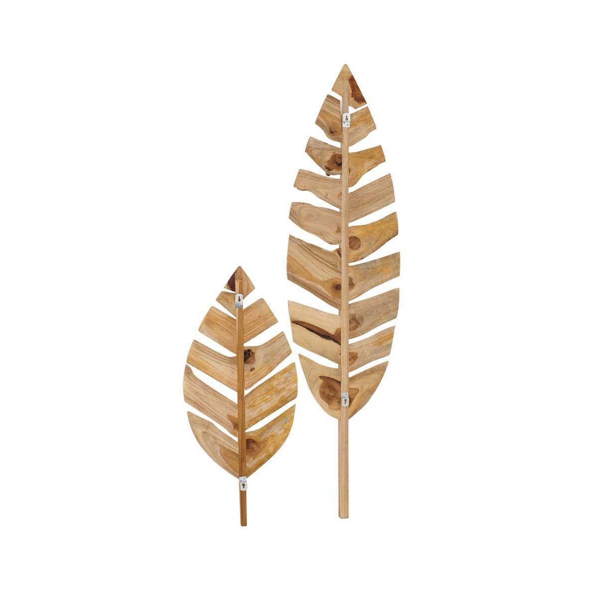 Paris Prix Lot de 2 Déco Murales en Bois  Feuilles  140cm Naturel