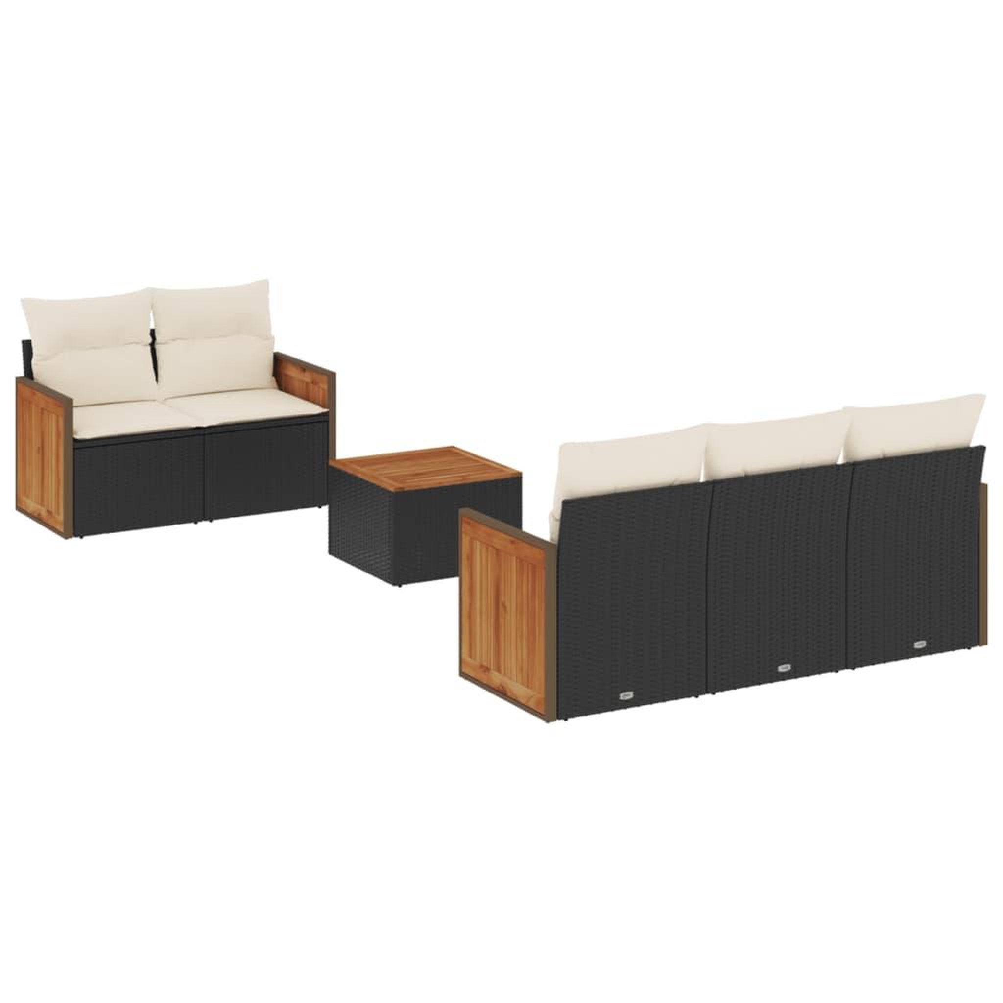 Voir la diapositive 2 : VIDAXL Salon de jardin 6 pcs avec coussins noir resine tressee