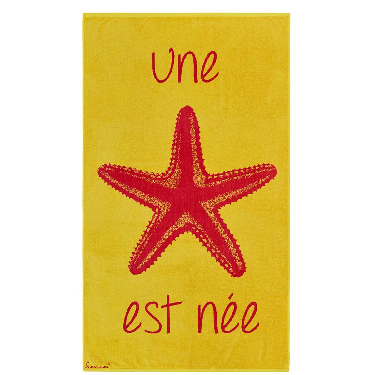 Sensei Maison Serviette de plage velours 100x180 cm UNE ÉTOILE EST NÉE