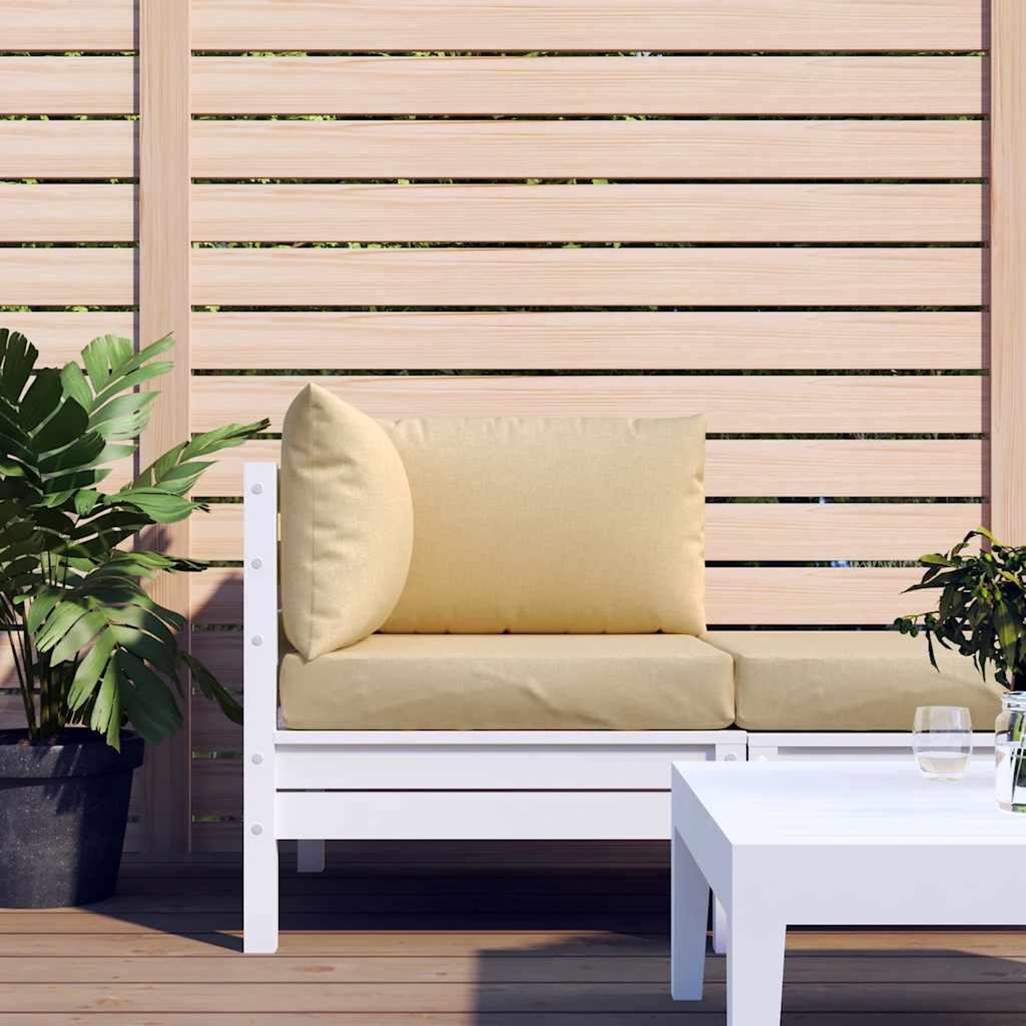 Voir la diapositive 3 : VIDAXL Coussins de palette lot de 3 beige melange tissu