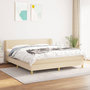 Voir la diapositive 1 : VIDAXL Sommier a lattes de lit avec matelas Creme 180x200 cm Tissu