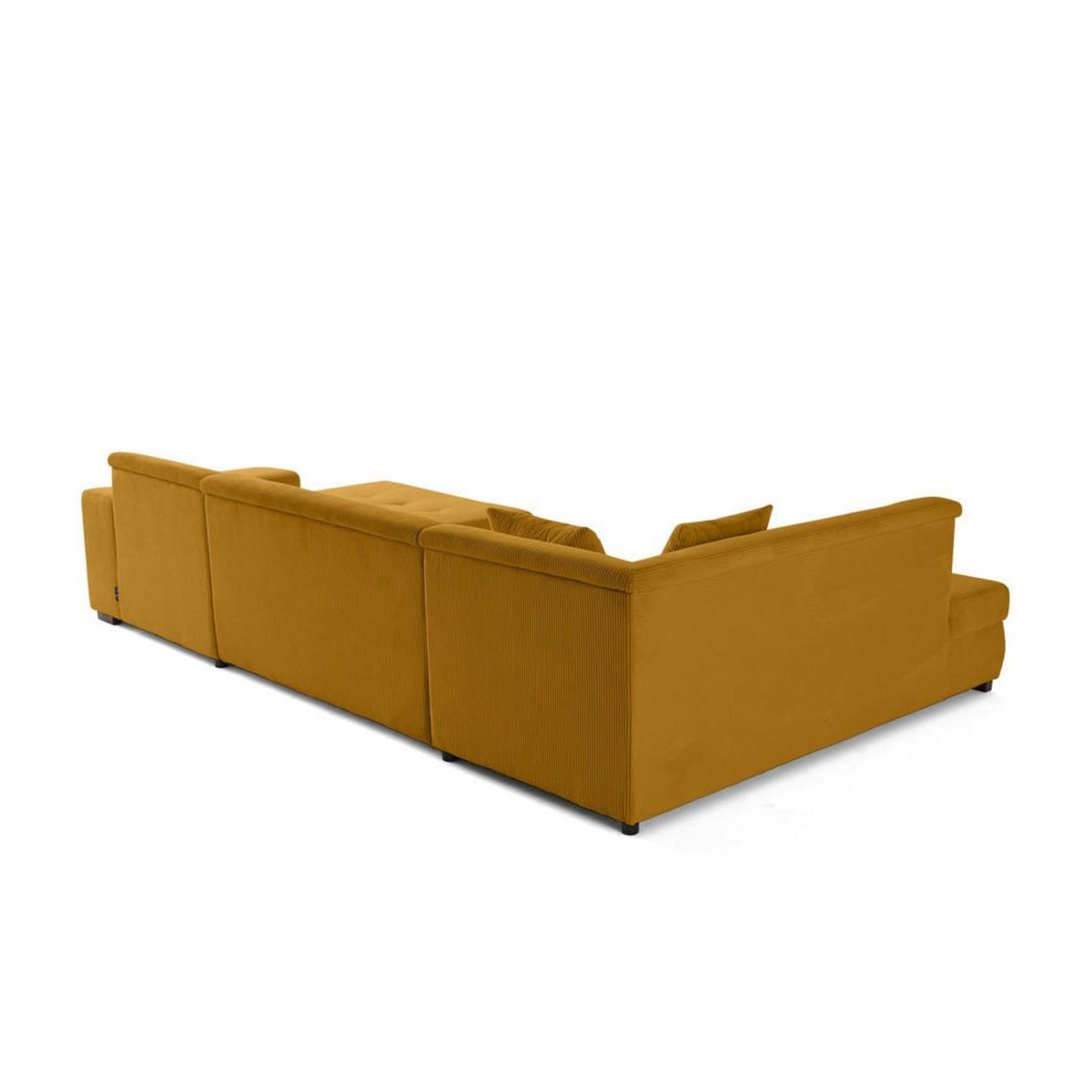 LISA DESIGN Vermont - canapé panoramique d'angle gauche - 7 places - en velours côtelé