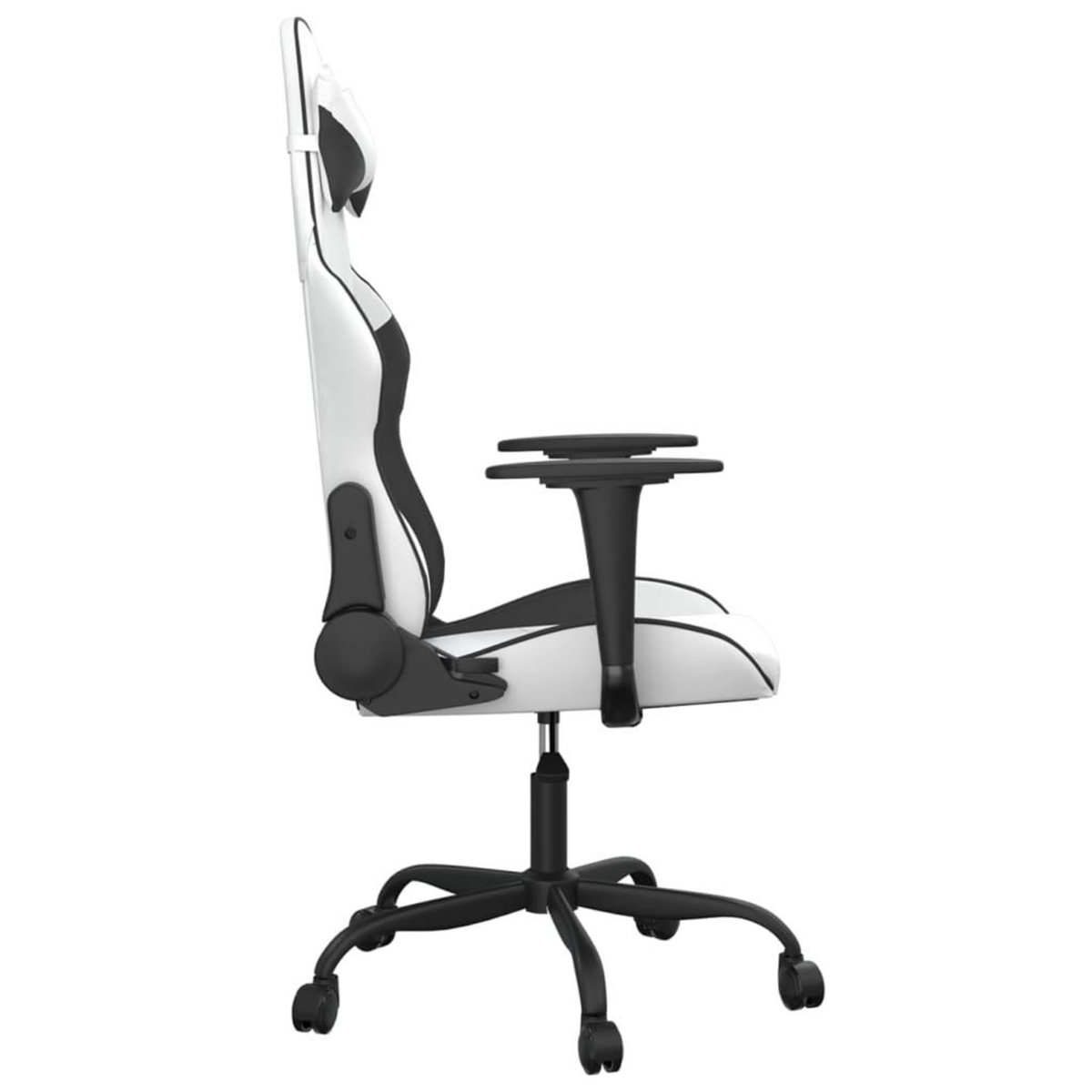 VIDAXL Chaise de jeu Blanc et noir Similicuir