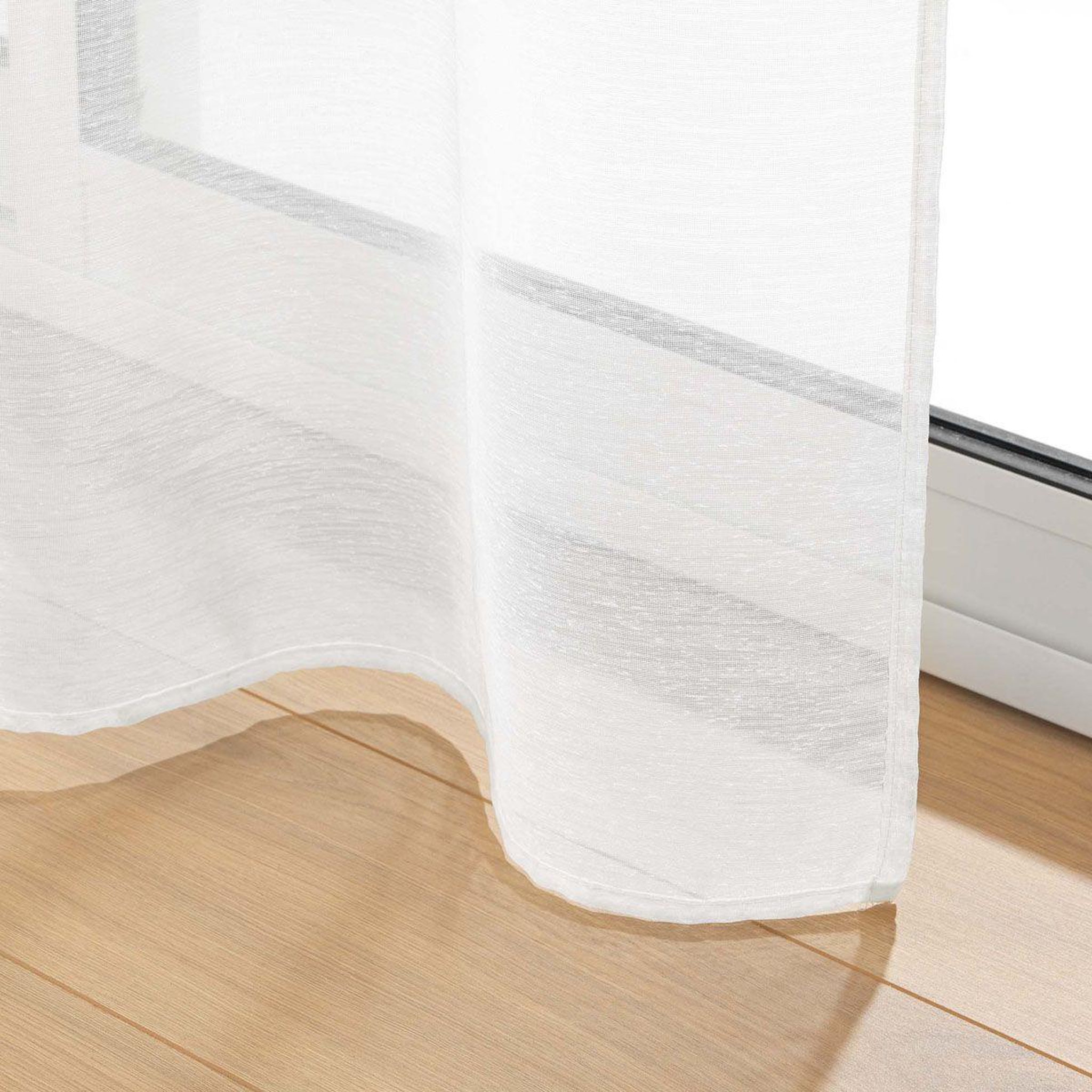 Voir la diapositive 3 : Douceur d'Intérieur Rideau voilage à œillets  lisséa  300x240cm blanc