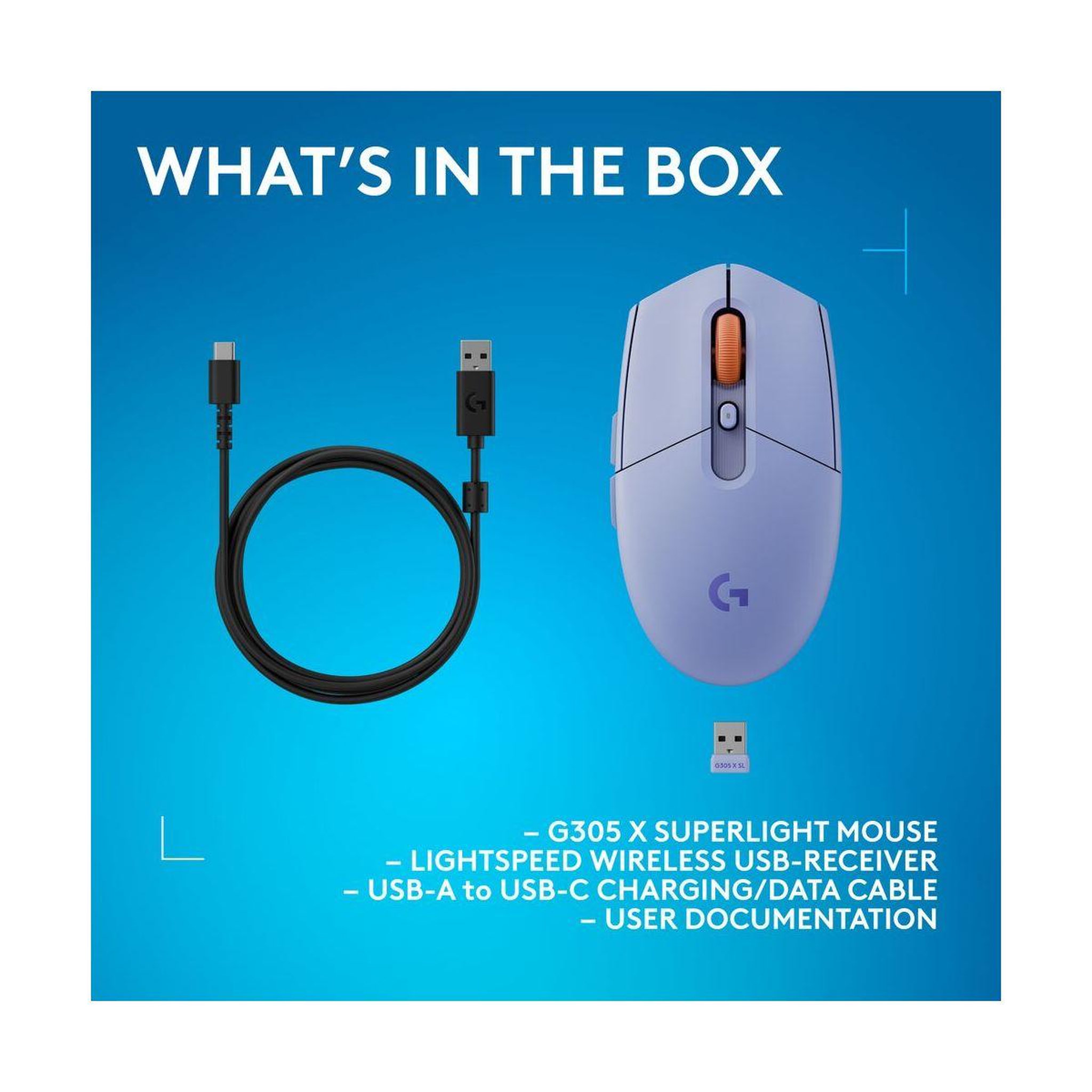 Voir la diapositive 5 : Logitech Souris Gamer Sans Fil G305 X Lightspeed Lila