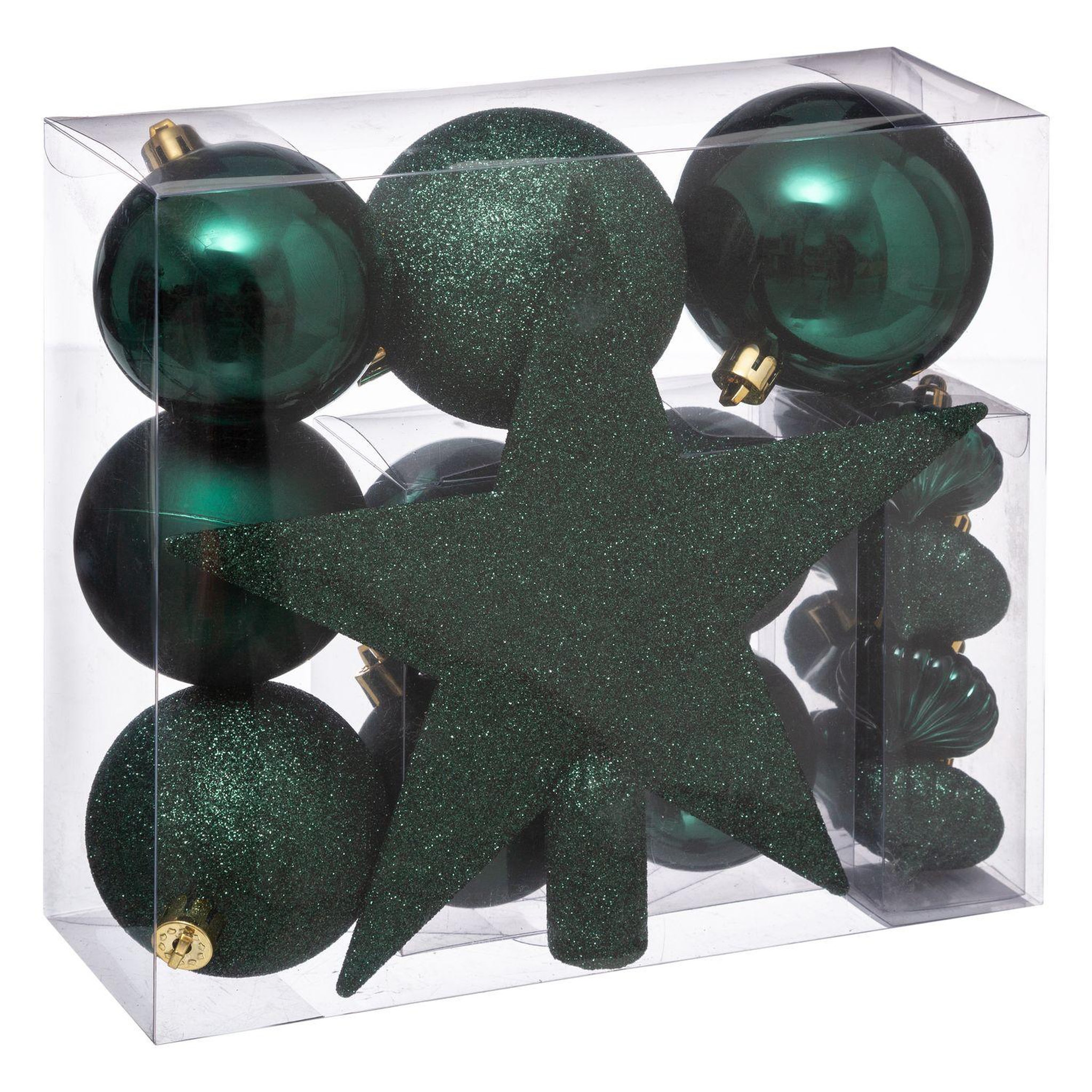 FEERIC LIGHT & CHRISTMAS Kit de décorations pour sapin de noël - 18 Pièces. Coloris disponibles : Gris, Rouge, Blanc, Bleu, Jaune