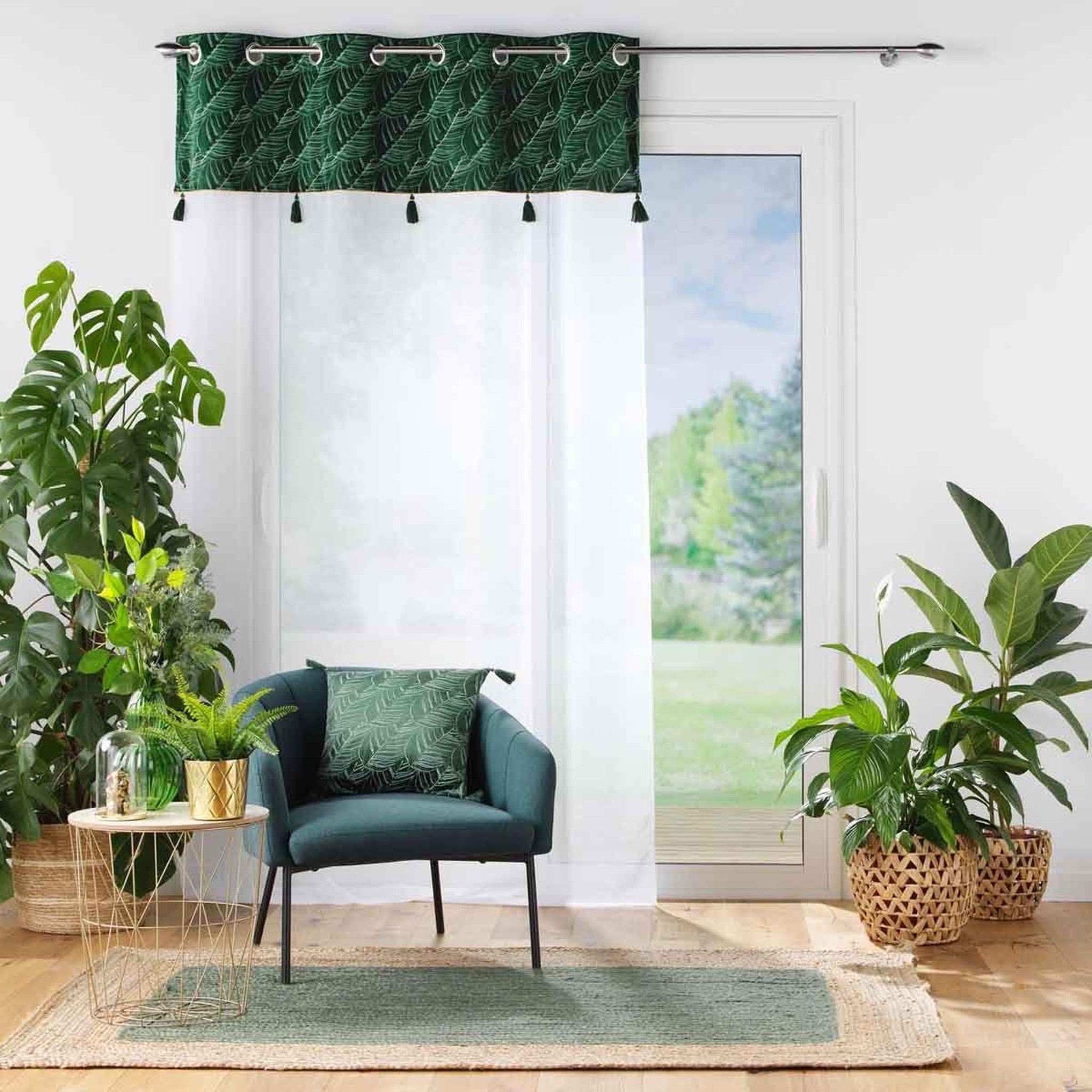 Voir la diapositive 4 : Douceur d'Intérieur Rideau voilage à œillets  palmina  140x240cm vert