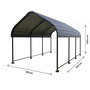 Voir la diapositive 3 : Habitat et Jardin Carport abri de voiture en métal  Phoenix  - 13,5 m² - Gris