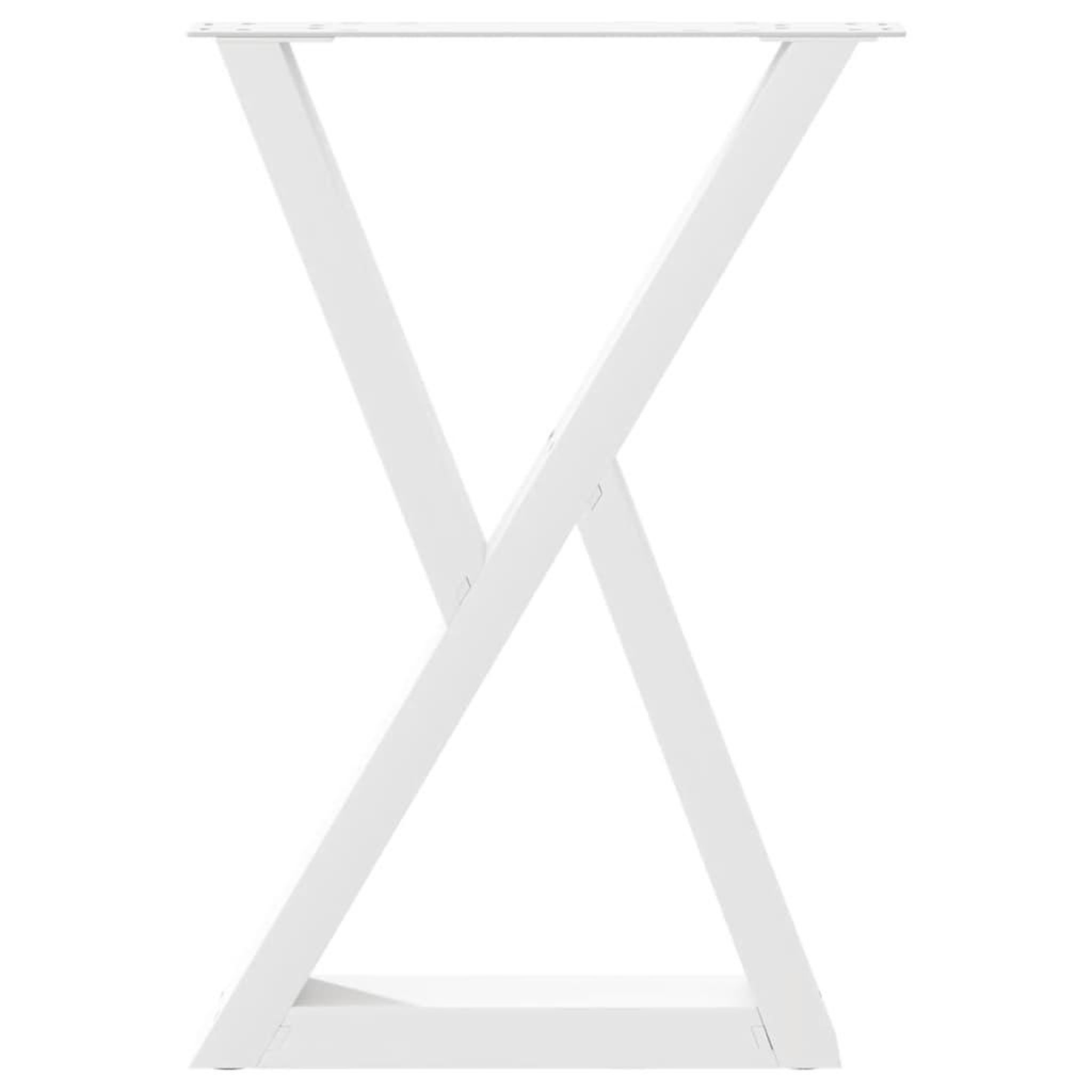 Voir la diapositive 5 : VIDAXL Pieds de table a manger 2pcs blanc 60x(72-73,3)cm acier