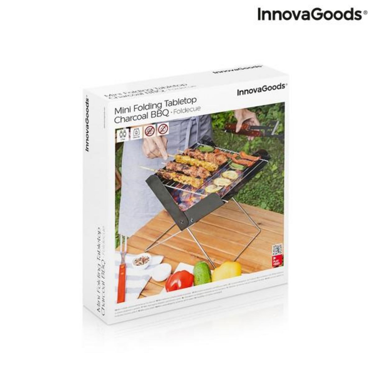 INNOVAGOODS Mini-barbecue Pliable Portable pour Charbon Foldecue InnovaGoods