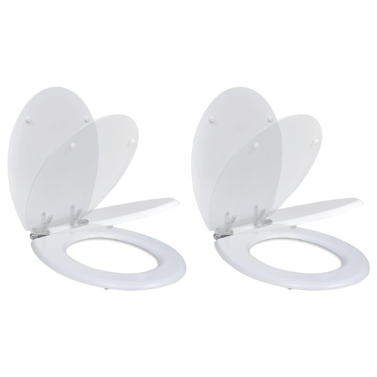 VIDAXL Siege de toilette et couvercle a fermeture douce 2pcs MDF Blanc