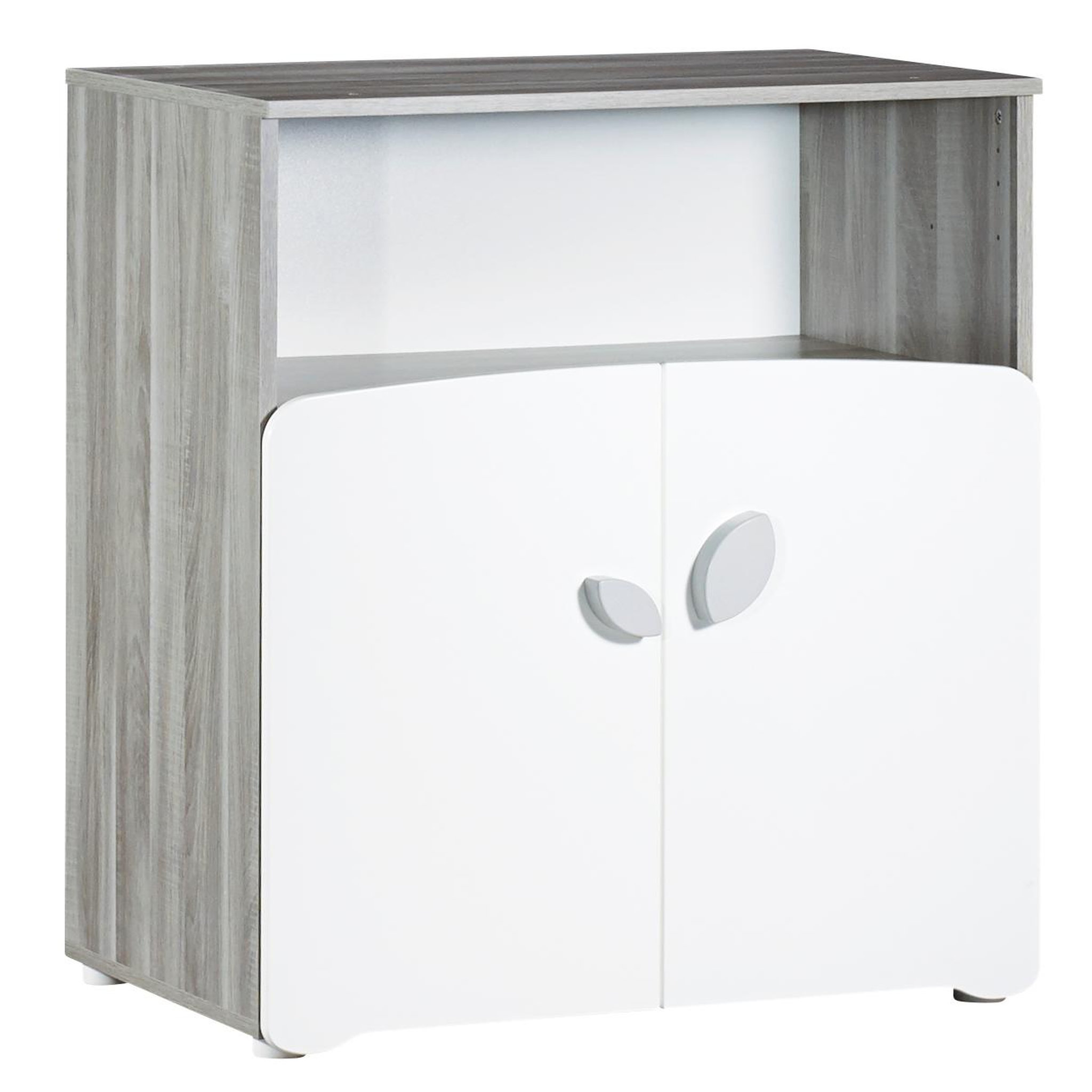 Voir la diapositive 2 : BABY PRICE Commode à langer 2 tiroirs + 1 grande niche NEW LEAF