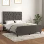VIDAXL Cadre de lit avec tete de lit Gris fonce 140x190 cm Velours