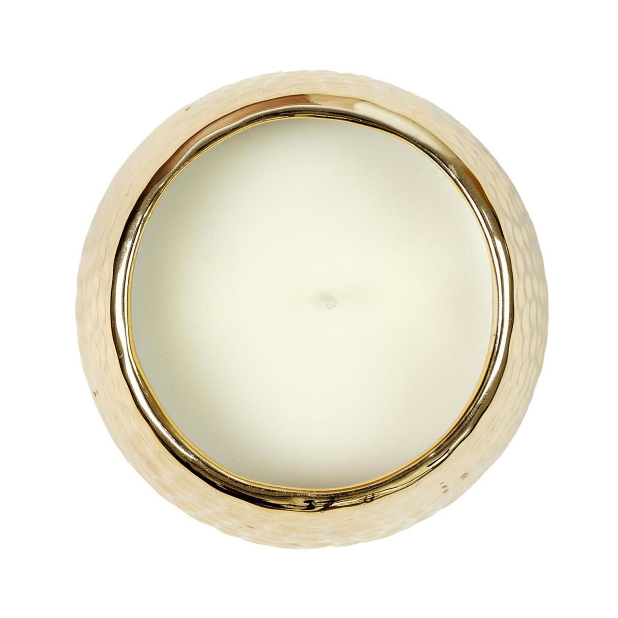 Voir la diapositive 2 : The Home Deco Factory Bougie parfumée  martelé or  9cm ambre