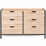 Voir la diapositive 3 : ID MARKET Commode 6 tiroirs DETROIT XXL 140 cm design industriel