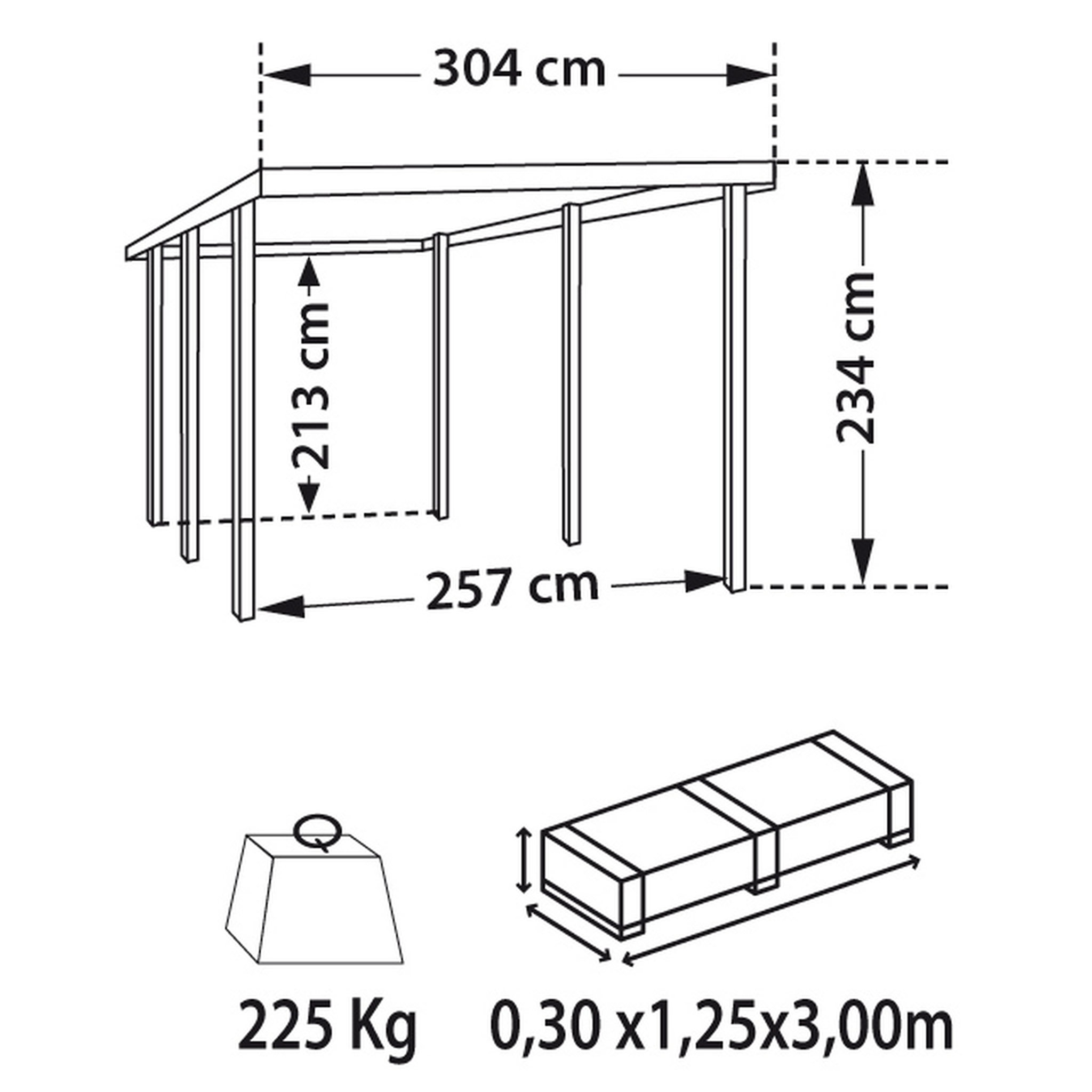 Voir la diapositive 4 : Forest Style Carport bois Bessoncourt toit plat traité autoclave, 15,56 m²