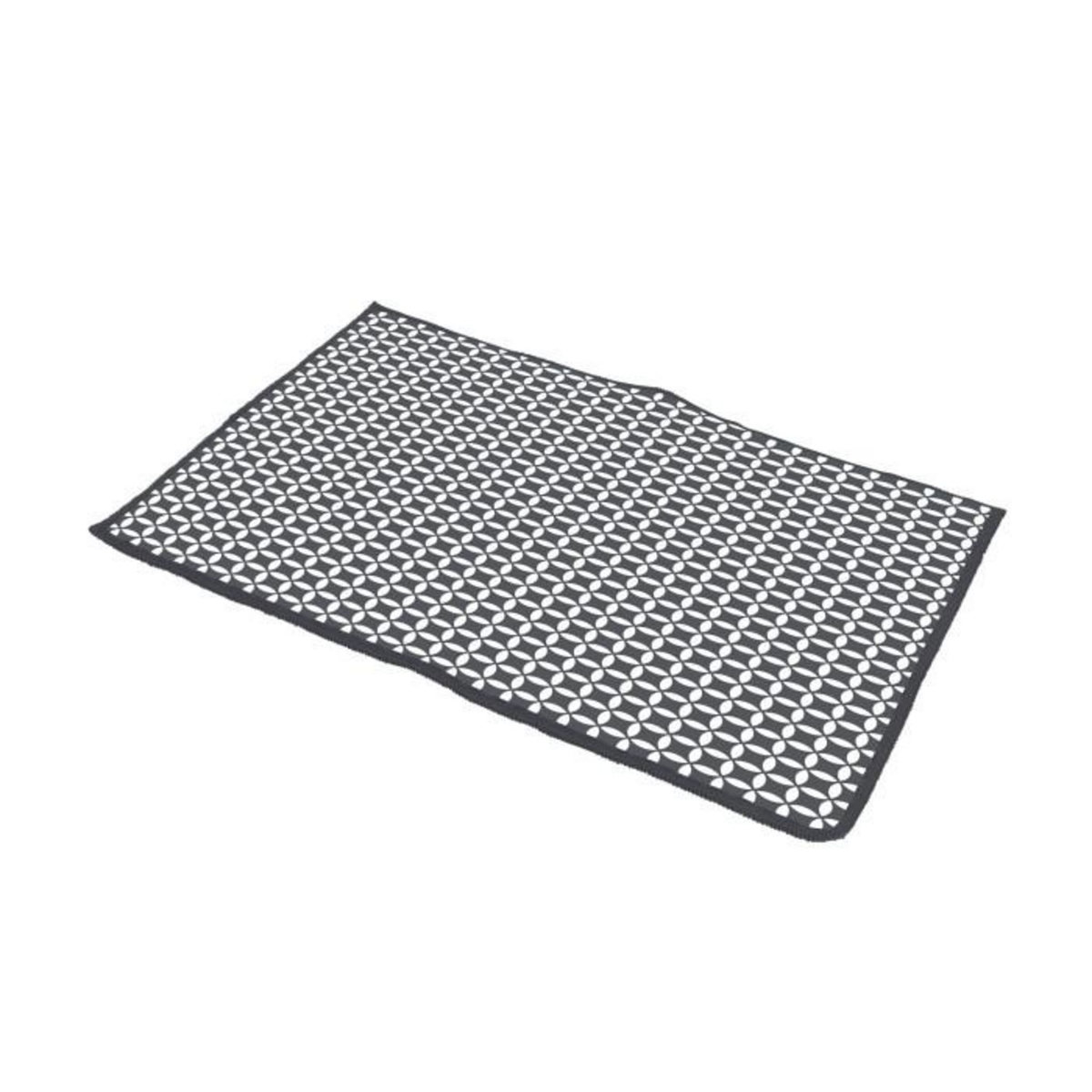 Paris Prix Tapis Vaisselle  Geoflower  35x45cm Noir & Blanc