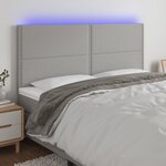 VIDAXL Tete de lit a LED Gris clair 200x5x118/128 cm Tissu