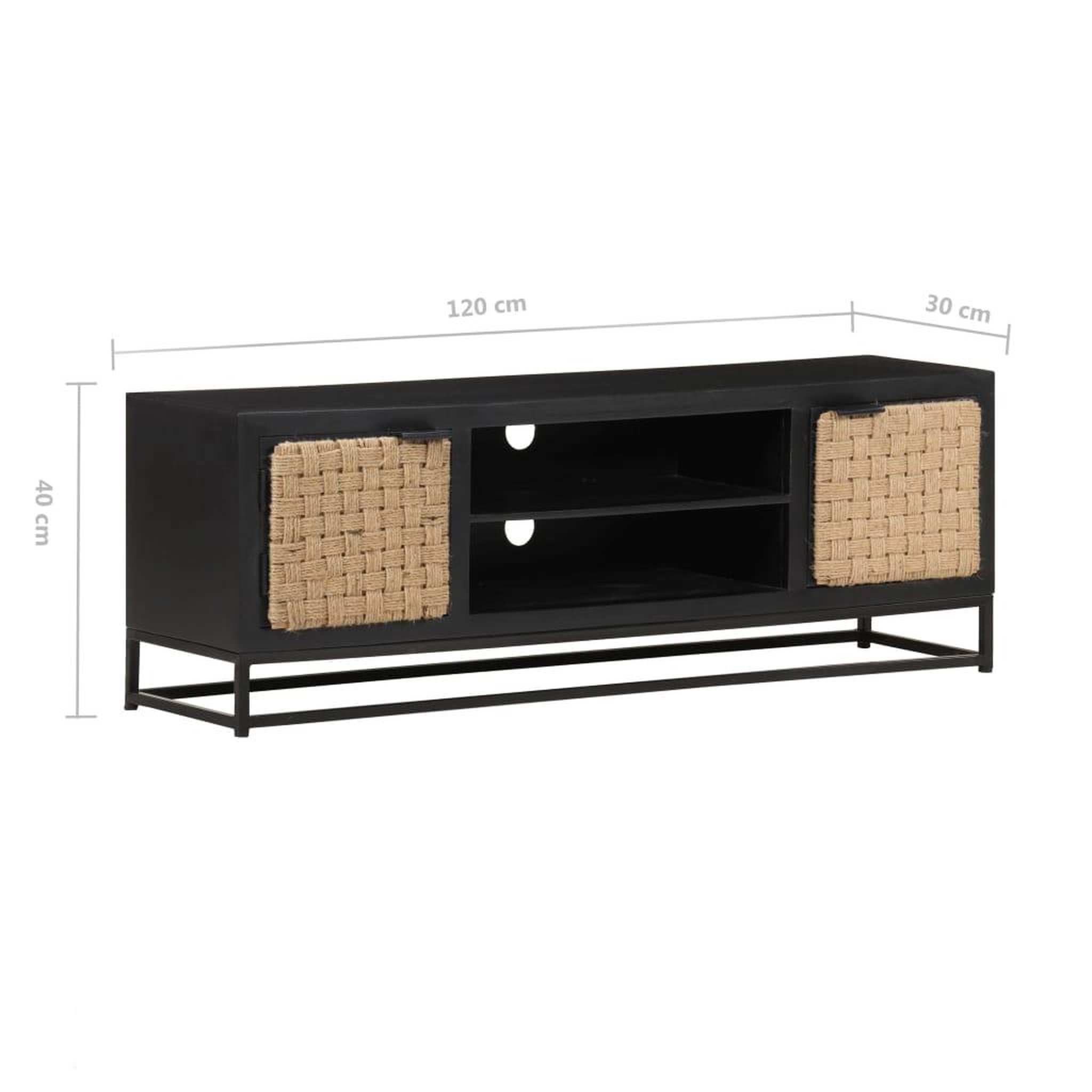 Voir la diapositive 6 : VIDAXL Meuble tv 120x30x40 cm bois massif de manguier