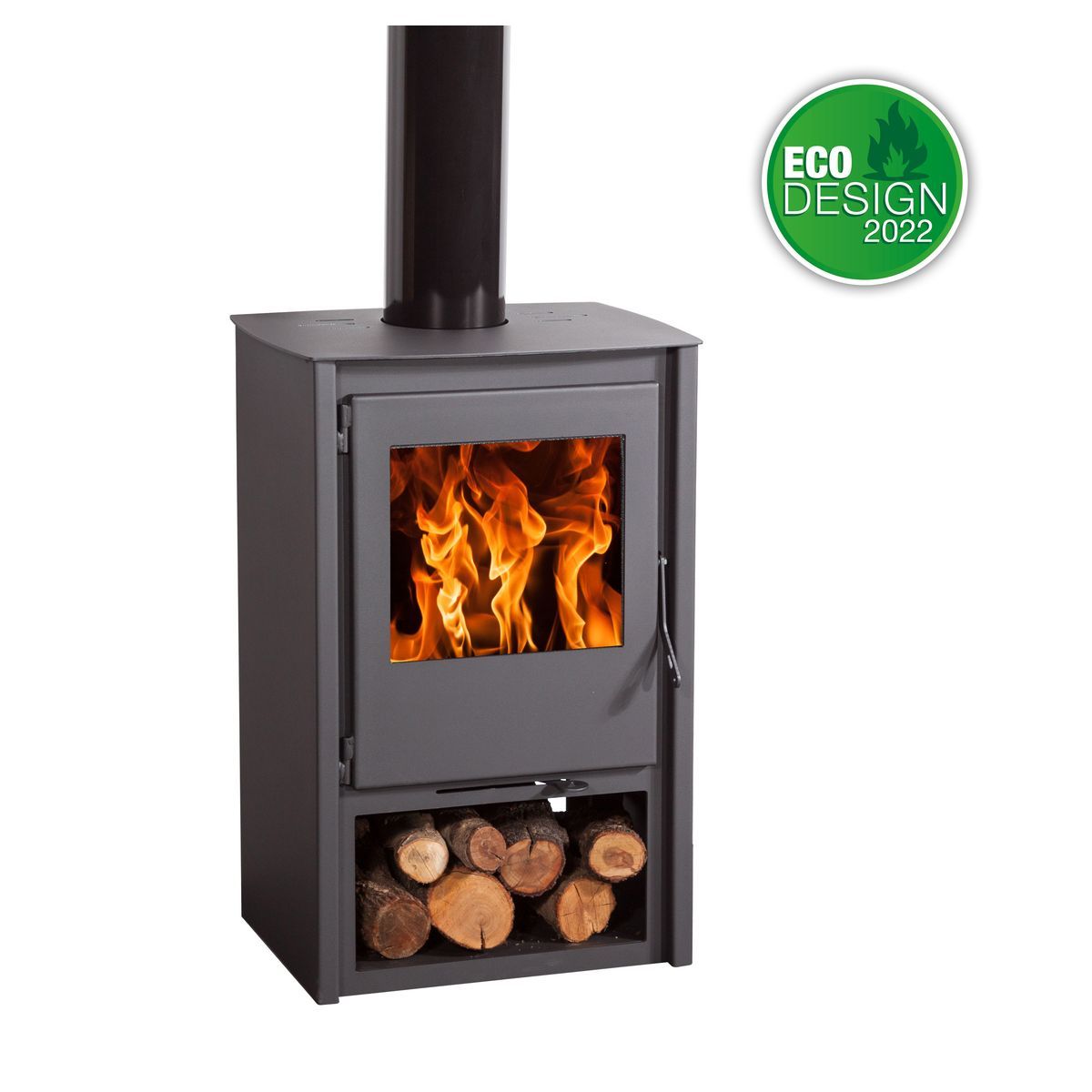 Juan Panadero Poêle à bois 7,4 Kw avec bûcher - BAYONNE PREMIUM