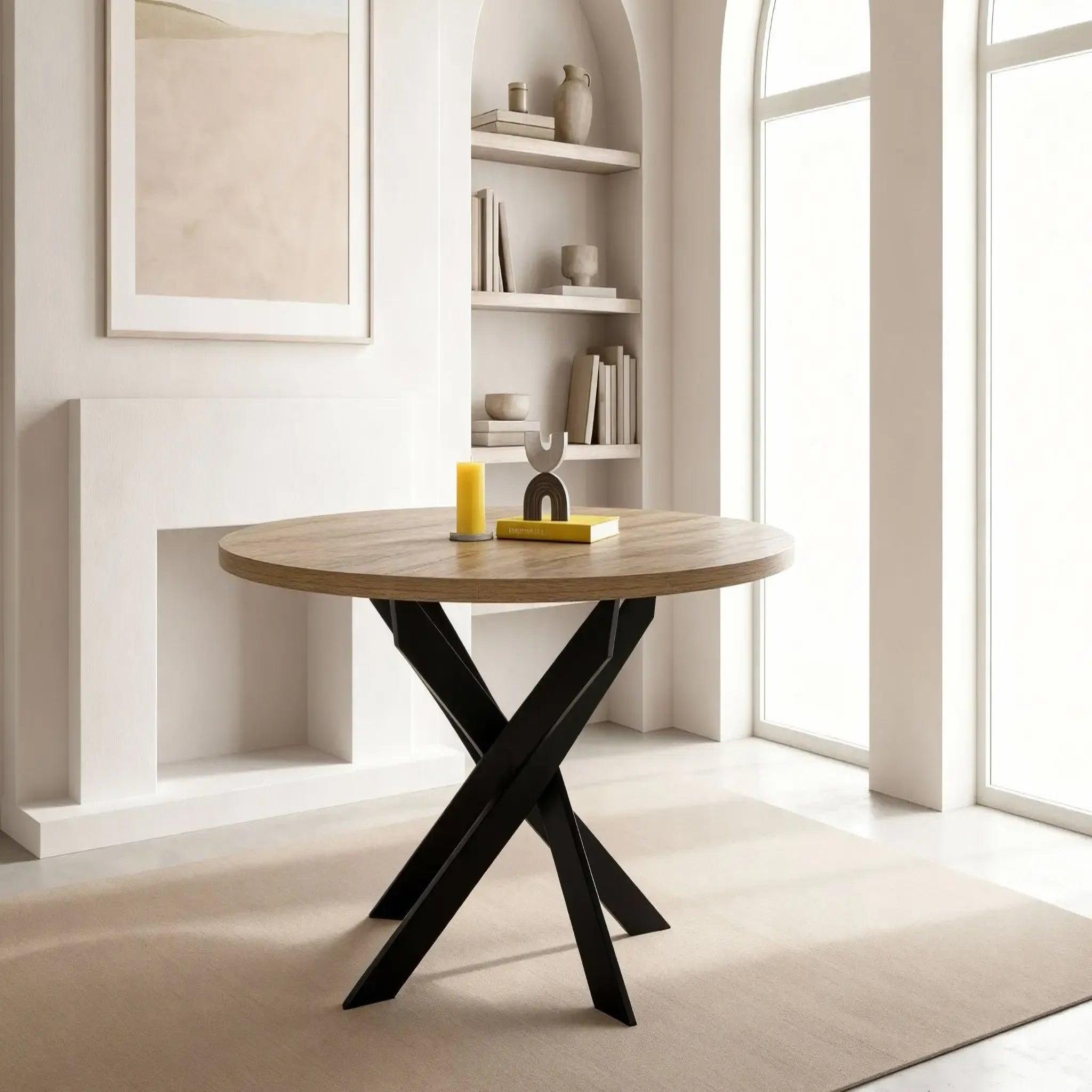 Voir la diapositive 5 : CASANOVA PARIS Minoa - table à manger ronde 120cmpieds en métal