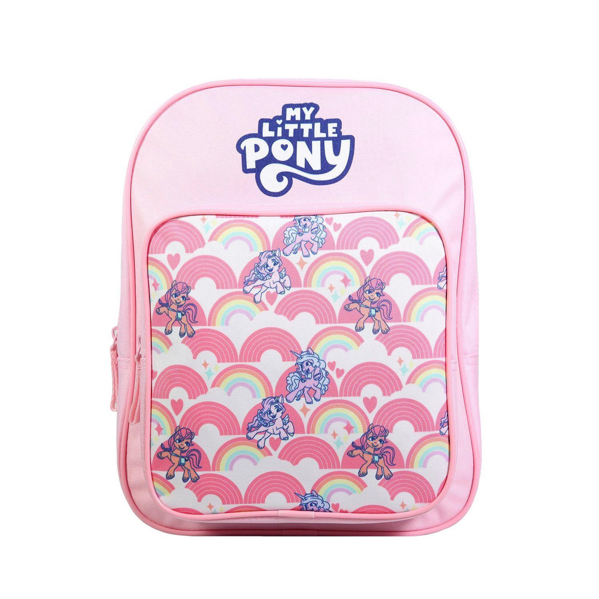 Voir la diapositive 1 : Bagtrotter BAGTROTTER Sac à dos 31 cm avec poche maternelle  My Little Pony Arc en ciel Rose