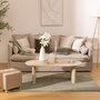 Voir la diapositive 2 : ATMOSPHERA Table basse en bois effet travertin ANAYA - Beige