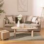 Voir la diapositive 2 : ATMOSPHERA Table basse en bois effet travertin ANAYA - Beige