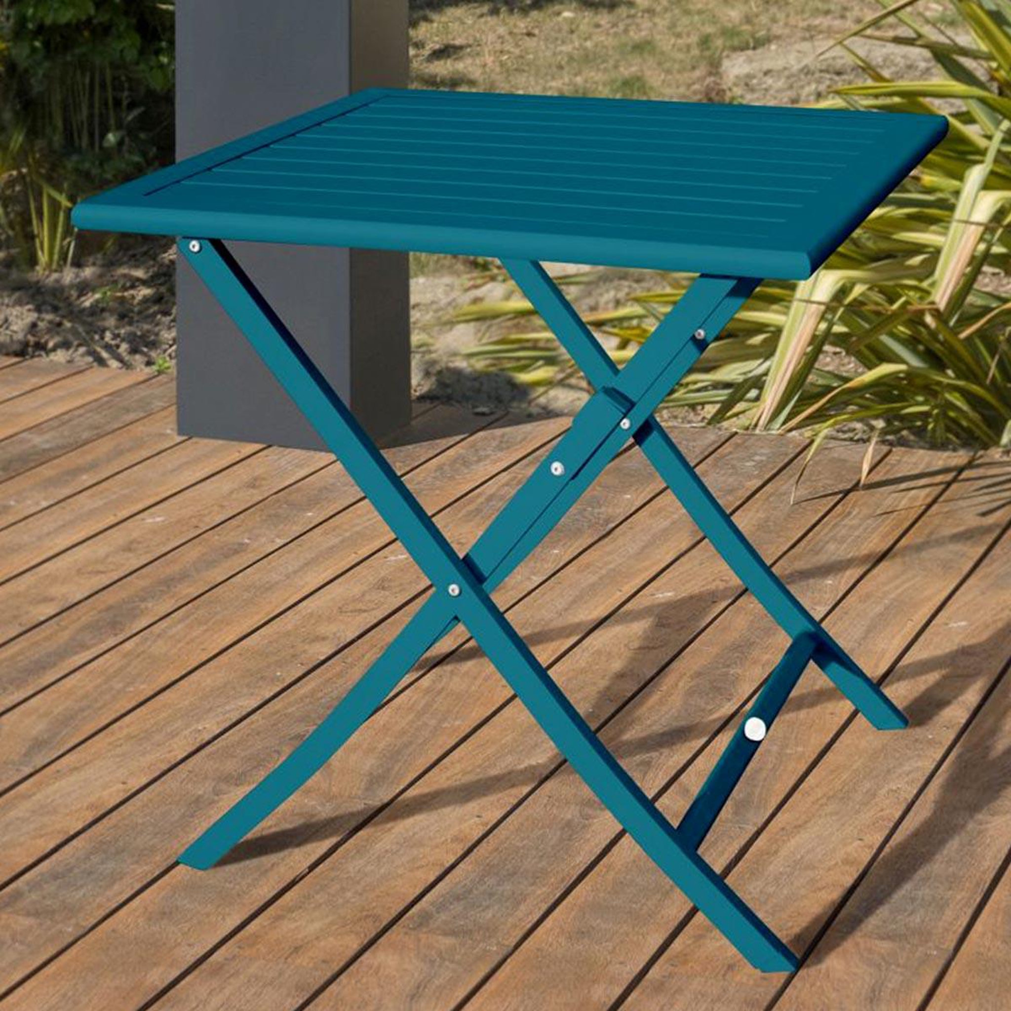 Voir la diapositive 5 : Paris Prix Table de jardin pliante  marius  70cm bleu canard