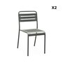 SWEEEK Lot de 2 chaises de jardin acier, Amélia L44 x P52 x H79cm