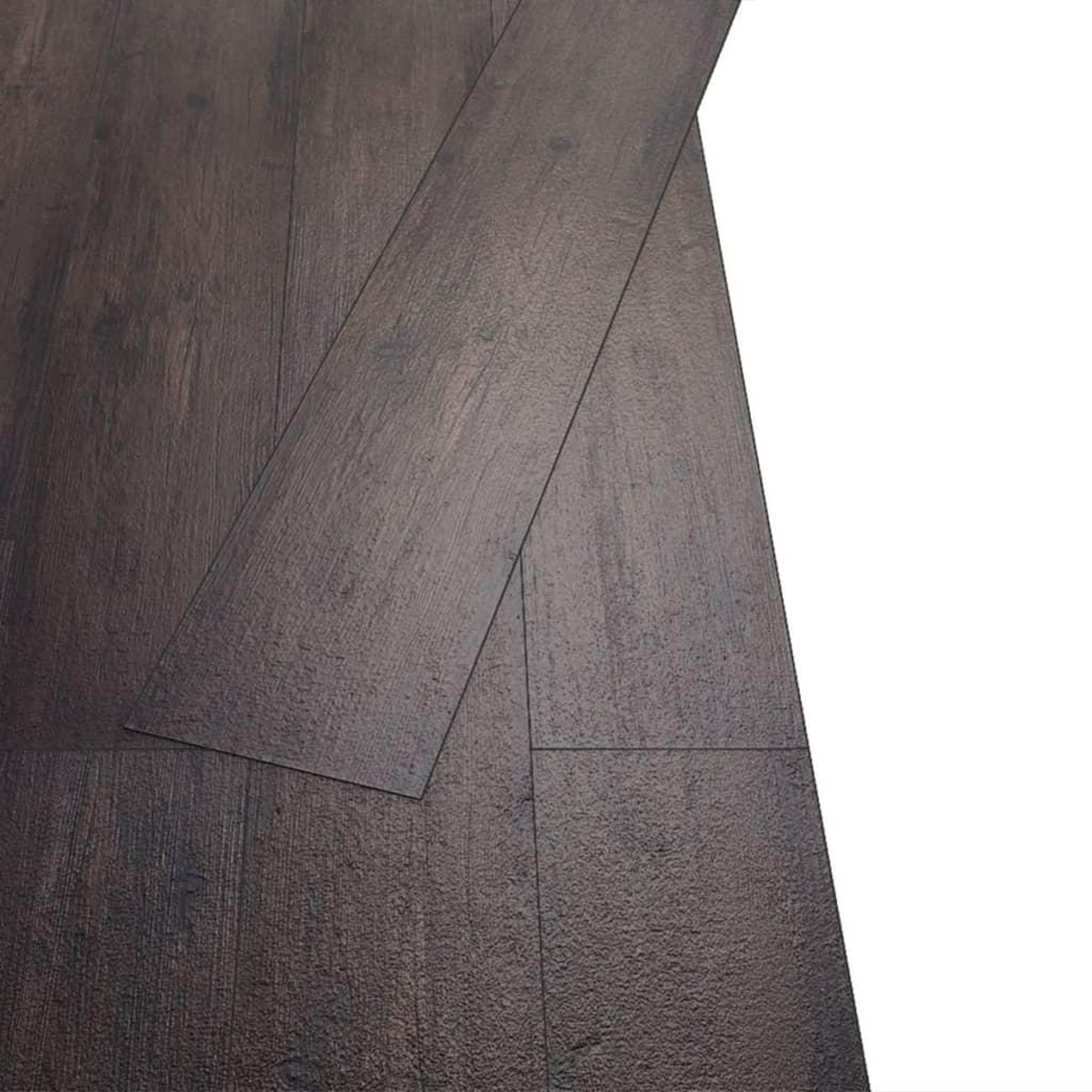Voir la diapositive 3 : VIDAXL Dalles de plancher PVC autoadhesif 5,02 m^2 2 mm marron fonce