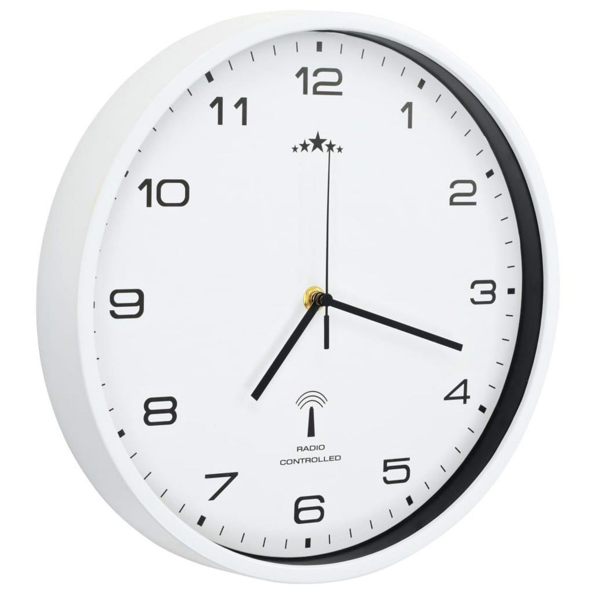 VIDAXL Horloge murale radioguidee avec mouvement a quartz 31 cm Blanc