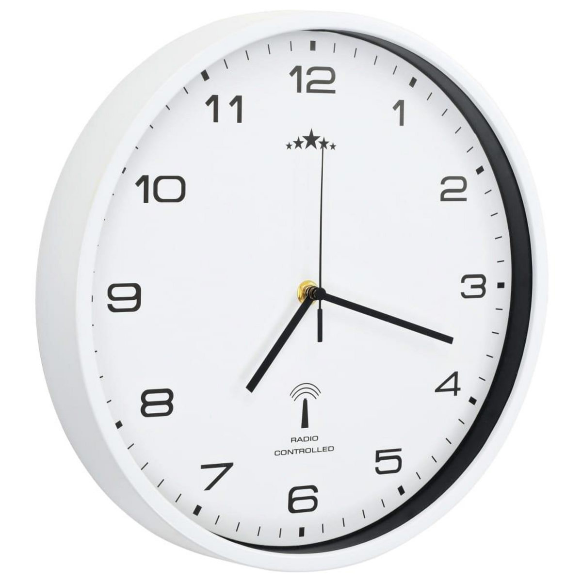 VIDAXL Horloge murale radioguidee avec mouvement a quartz 31 cm Blanc