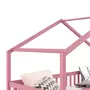 IDIMEX Lit cabane ELEA lit enfant simple montessori 90 x 200 cm, avec 2 tiroirs de rangement, en pin massif lasuré rose