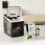 Voir la diapositive 2 : HOMCOM Machine à glaçon 120 W - capacité réservoir eau 1,8 L - capacité réservoir glace 0,8 Kg - cuillère et panier inclus - PP noir