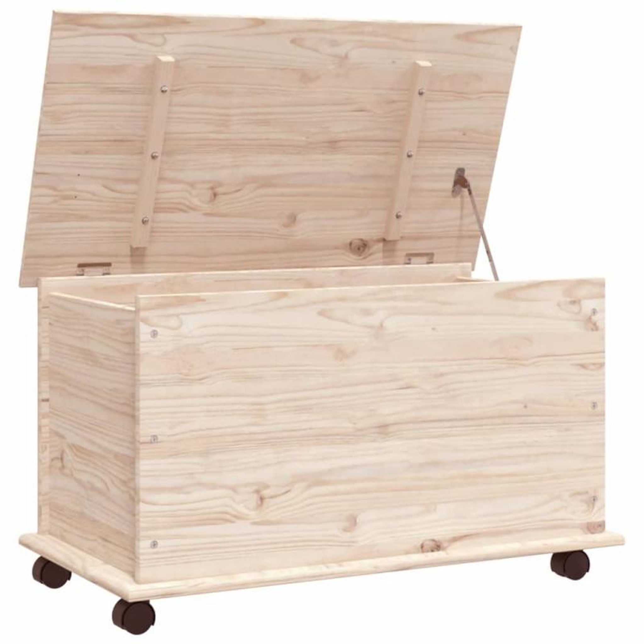 Voir la diapositive 2 : VIDAXL Coffre de rangement à roulettes ALTA 73x39,5x44 cm bois de pin