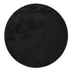 Paris Prix Tapis Rond à Poils Longs  Rabbit  160cm Anthracite