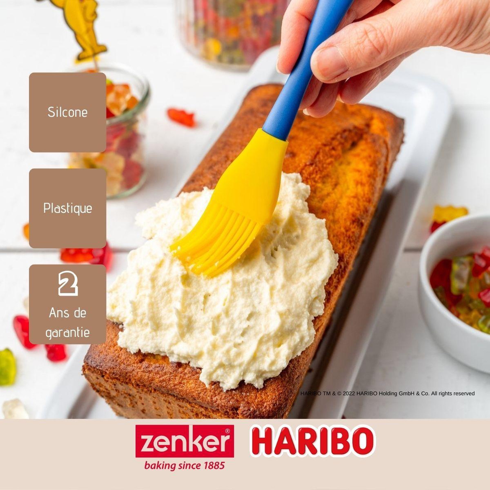 Voir la diapositive 4 : ZENKER Pinceau de cuisine et pâtisserie 19,8 cm en poils silicone zenker haribo