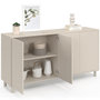 Voir la diapositive 4 : ID MARKET Buffet 160 cm BERTILLE 4 portes bois coloris beige