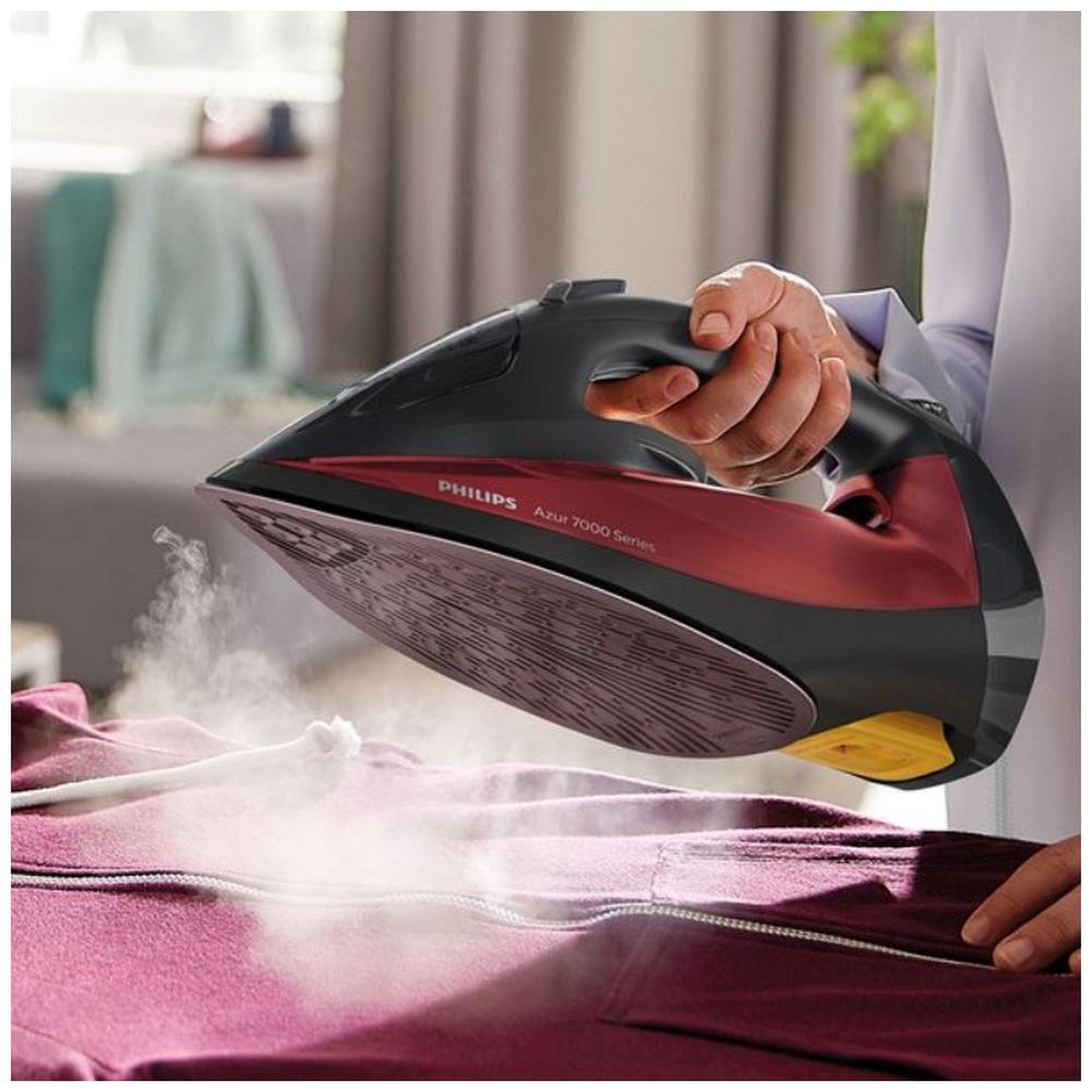 Voir la diapositive 3 : Philips Fer à repasser vapeur 2800w 50g/mn rouge - DST7022.40