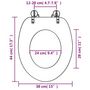 Voir la diapositive 6 : VIDAXL Siege de toilette MDF Couvercle a fermeture en douceur Pierres