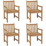 VIDAXL Chaises d'exterieur lot de 4 Bois de teck solide